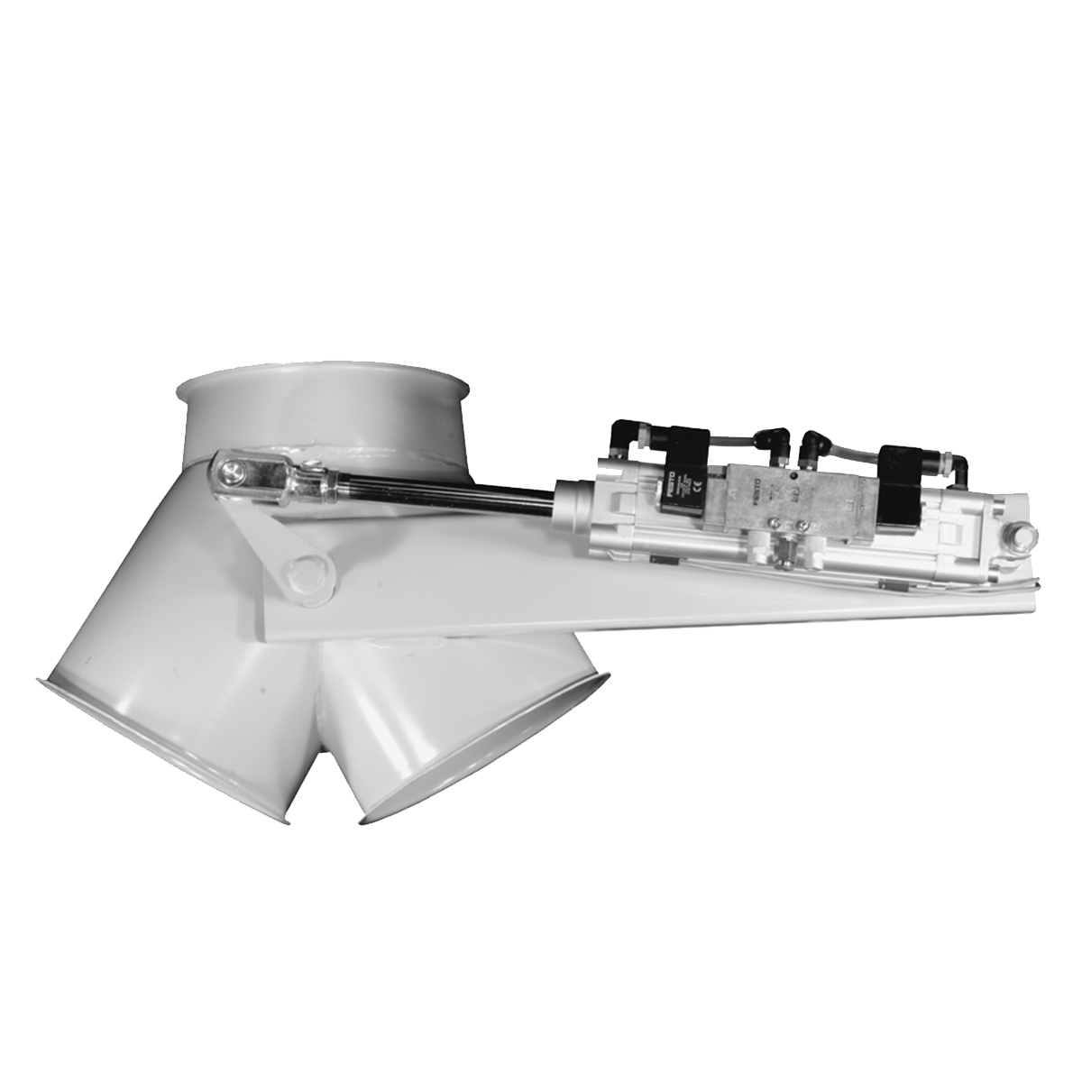 60°-os mennyezeti csuklós doboz peremmel, pneumatikus